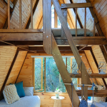 a-frame wood cabin at The GAIA Sanctuary